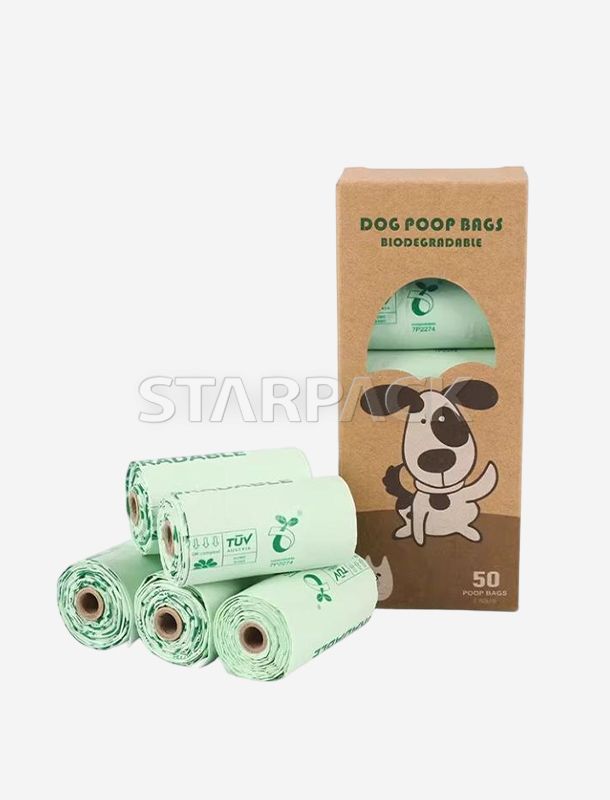 100% 可堆肥和可生物降解的宠物粪便袋