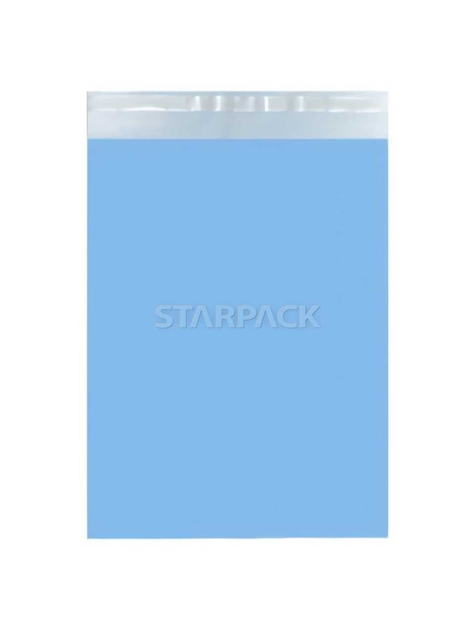 Plain matte blue GRS certified recycled shipping bag, tear resistant self adhesive poly mailer, customizable print eco packaging for online retail