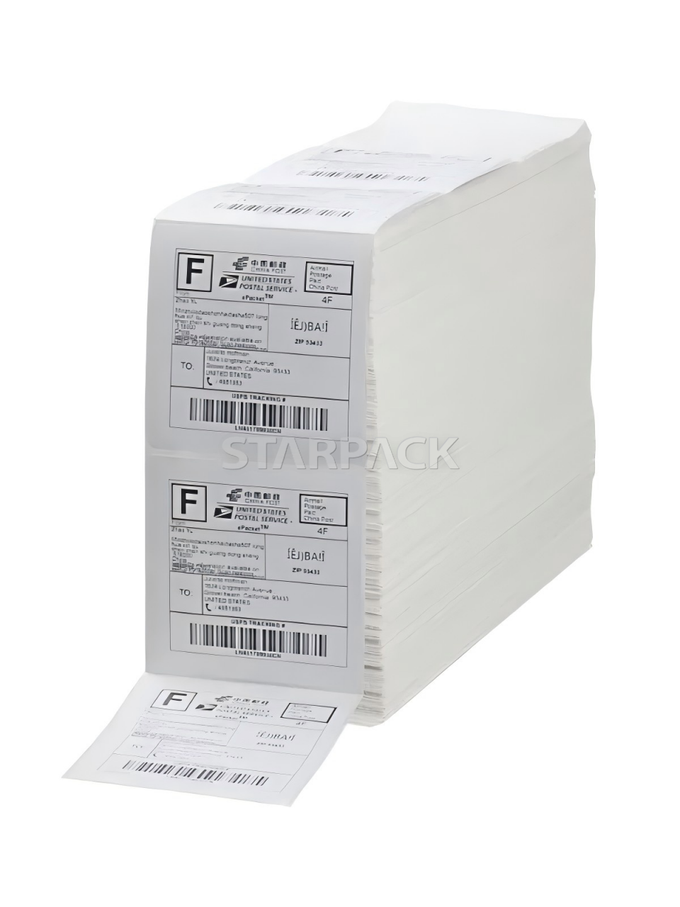 Folded Thermal Shipping Label