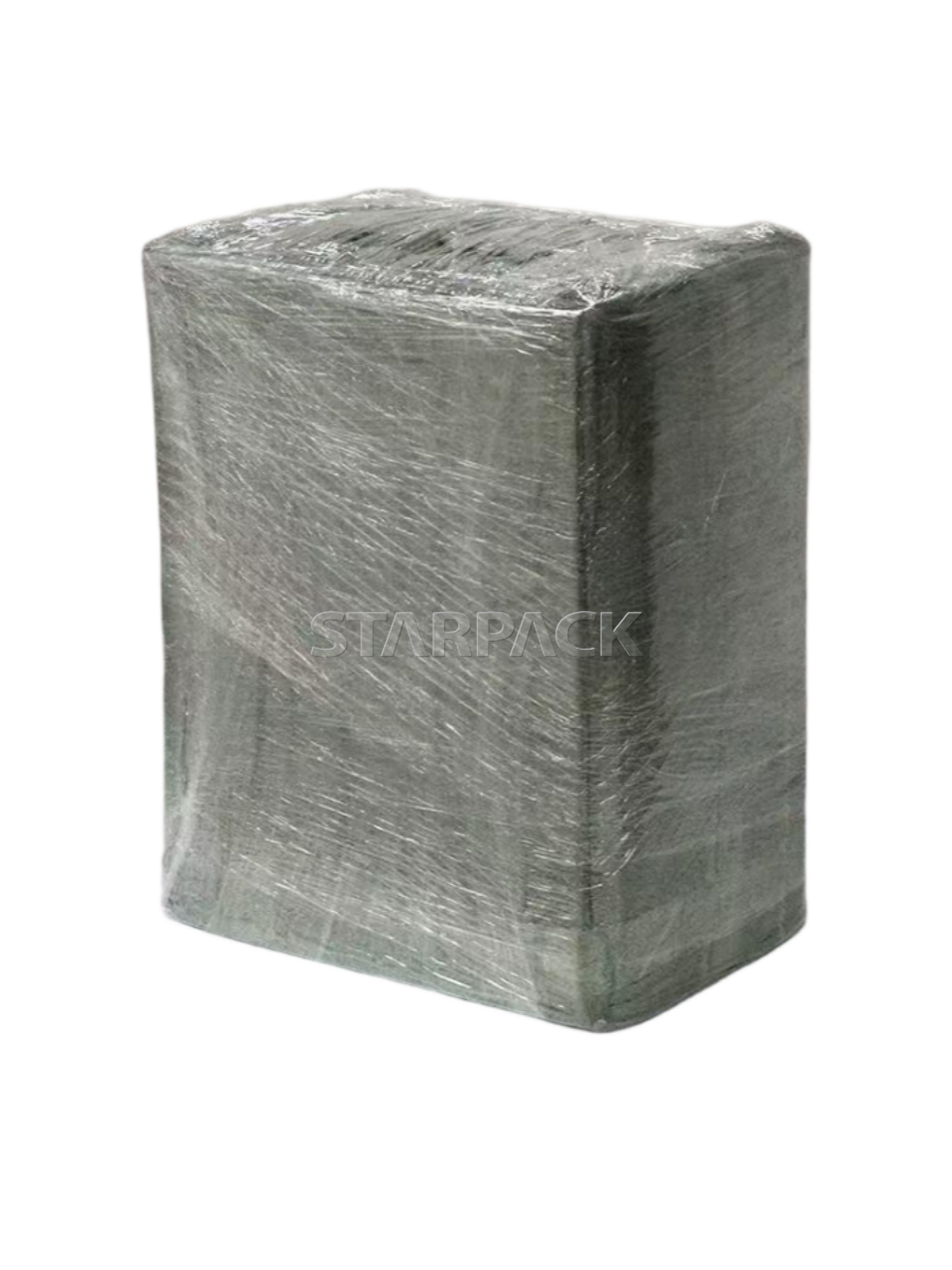 Logistics scene whole pallet load fully covered by clear stretch wrap film, anti-loose anti-dust cargo wrapping film, tear resistant stretch plastic for long-distance transport pallet stabilization