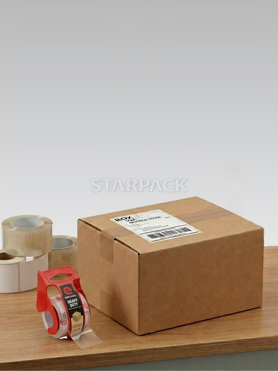 Sealed shipping cardboard box matched with packing tape, logistics express packaging carton