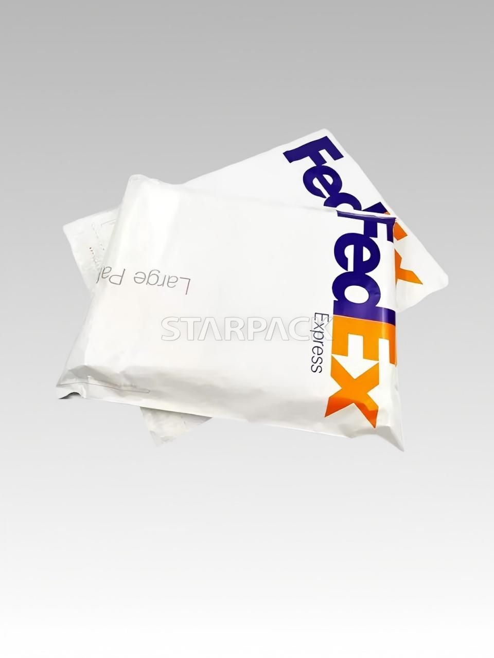 Angled shot of FedEx Large Pak shipping poly mailer
