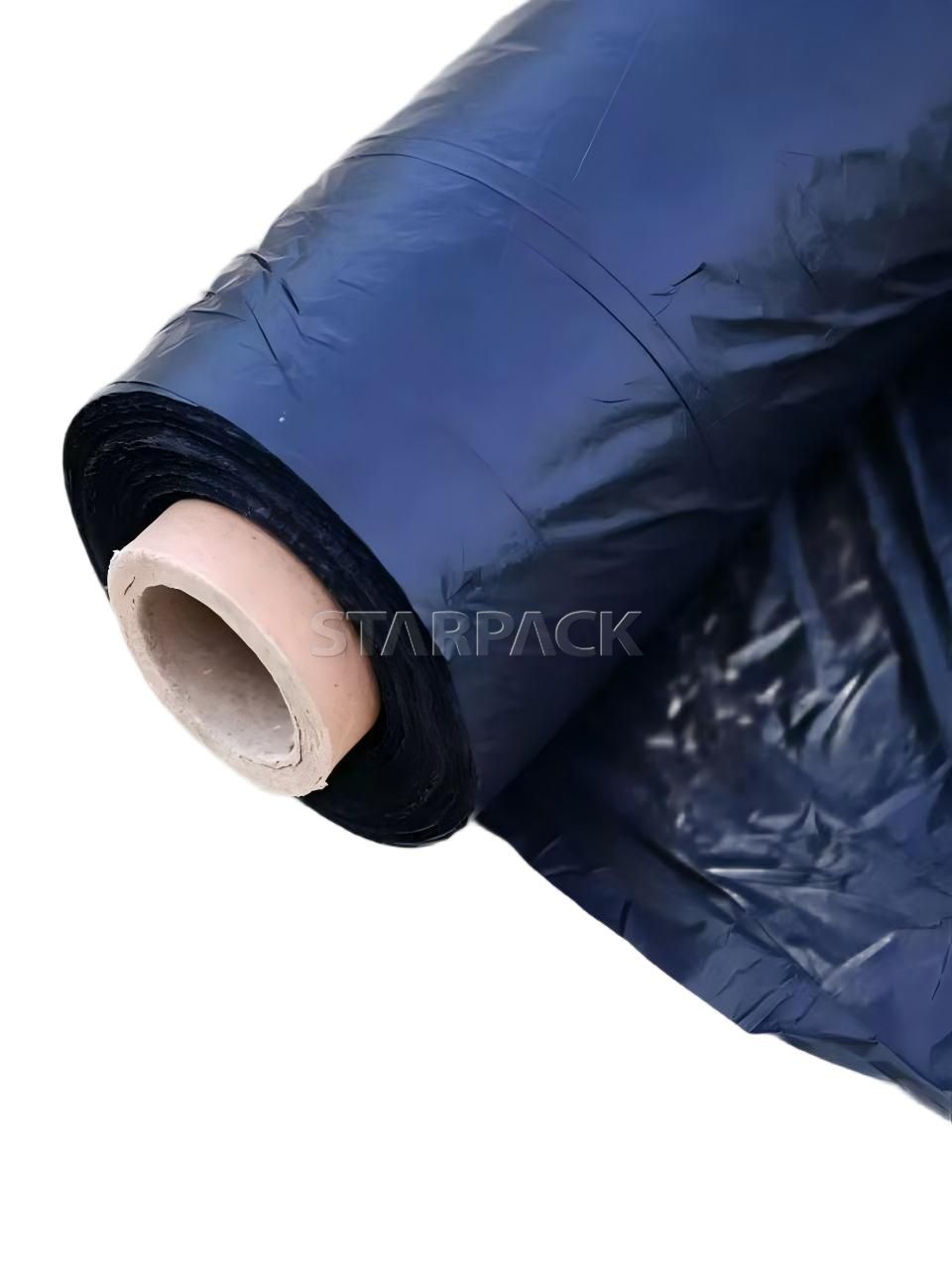 Detail shot of fully biodegradable agricultural mulch film roll with paper tube core, durable soil covering film