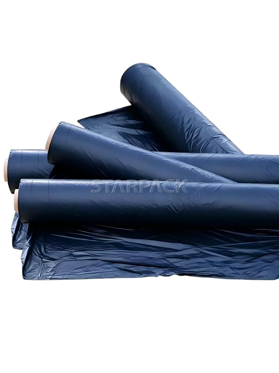 Multiple stacked rolls fully biodegradable black mulch film, eco-friendly agricultural plastic alternative for vegetable planting