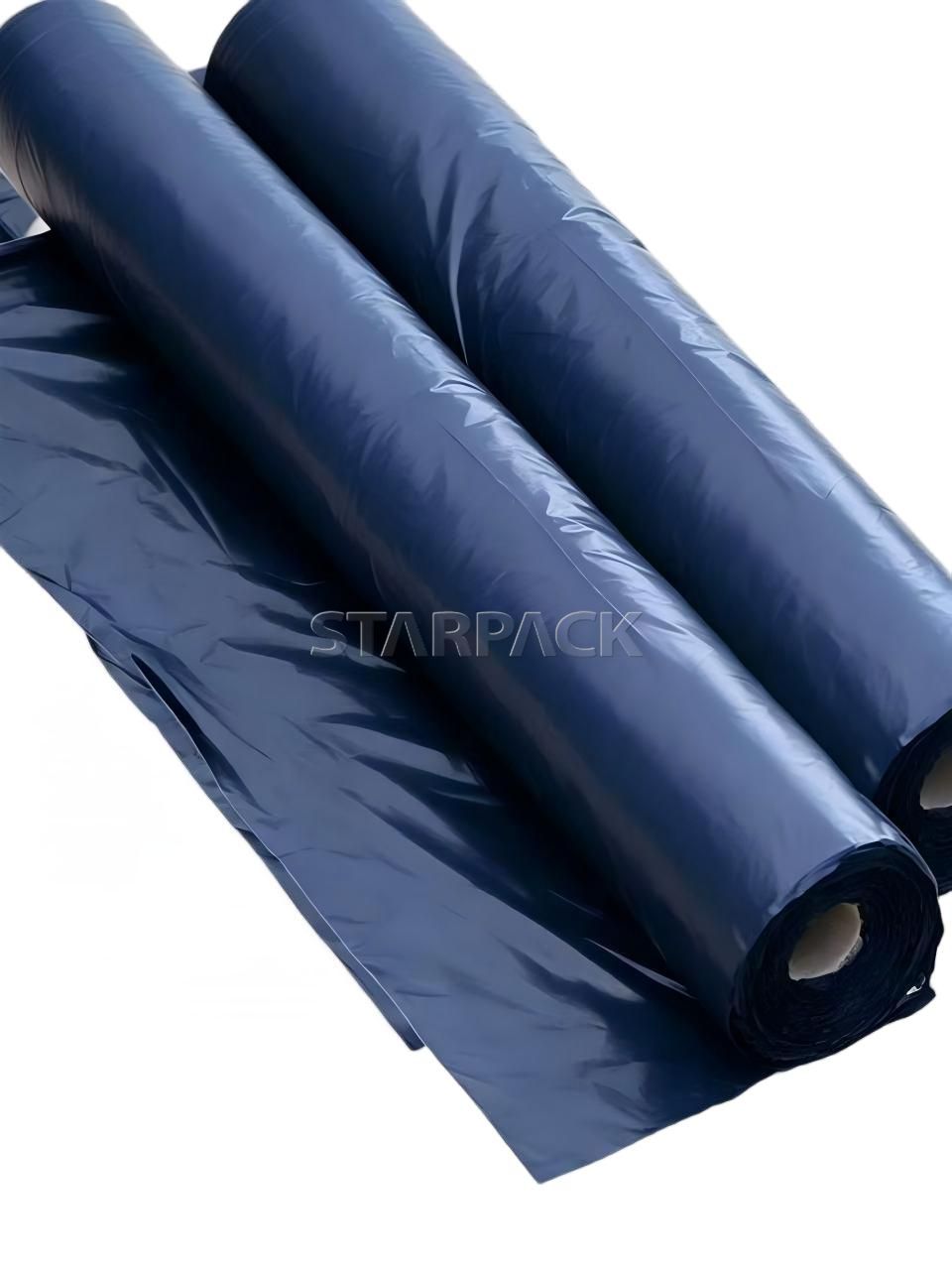 Side view of two rolls fully compostable biodegradable mulch film for farm crop soil moisture retention