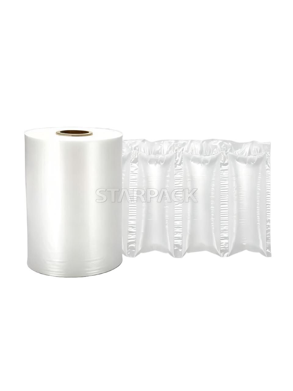 Single roll fully compostable biodegradable inflatable air column film, lightweight buffer wrap for fragile goods