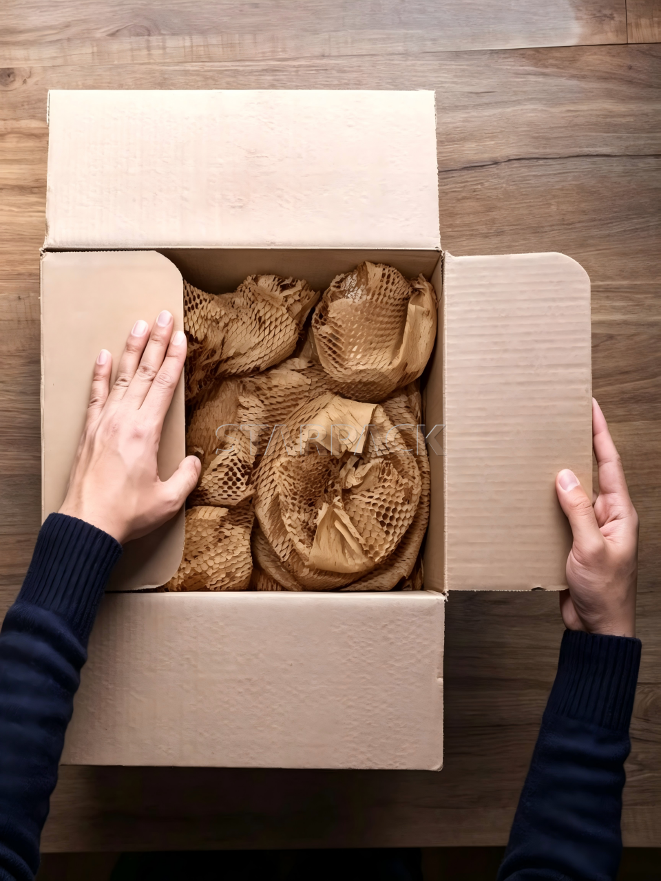 Kraft honeycomb paper filler inside carton, eco friendly biodegradable packaging wrap for shipping protection