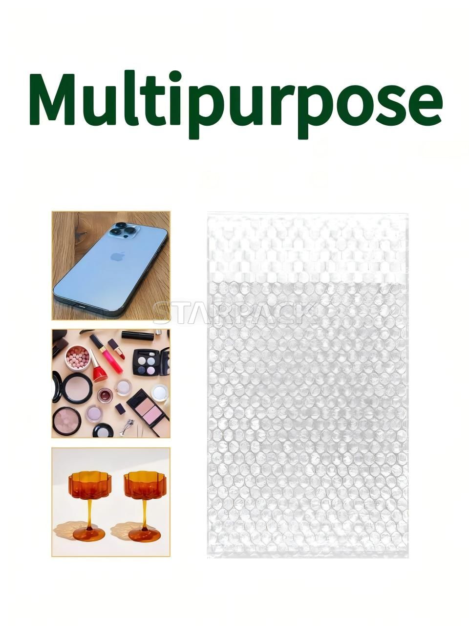Multipurpose white pearlized bubble mailer, shockproof packaging bag for mobile phones, cosmetics and glassware shipping